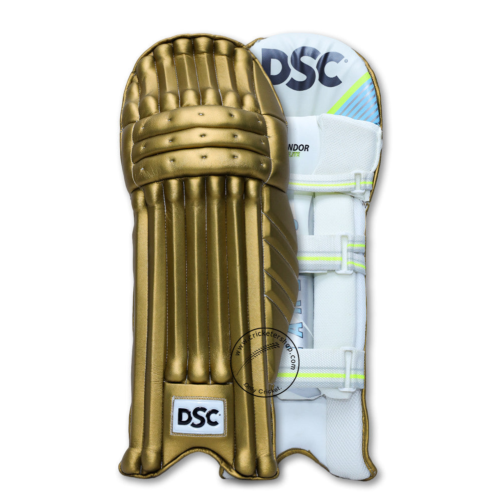 DSC Condor Flite Golden Colored Cricket Batting Pads Leg Guard Mens Size @ Composite View