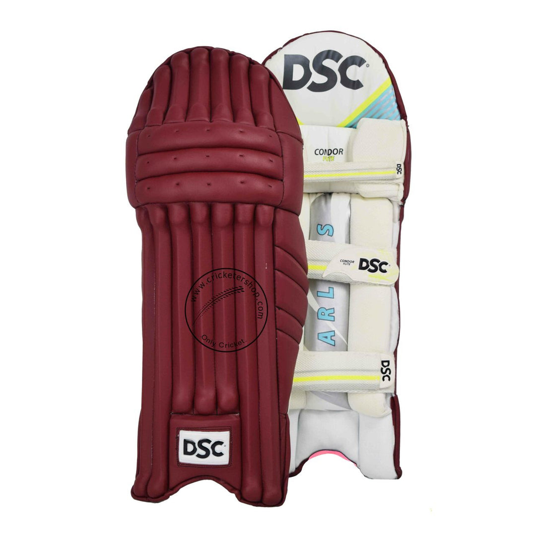 DSC Condor Flite Maroon Colored Cricket Batting Pads Leg Guard Mens Size @ Composite View