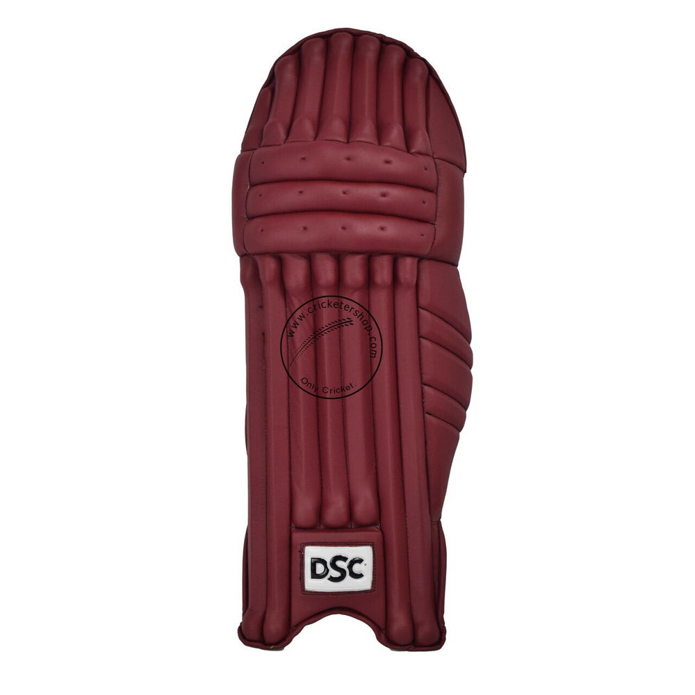 DSC Condor Flite Maroon Colored Cricket Batting Pads Leg Guard Mens Size @ Front View