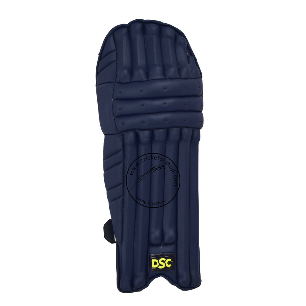 DSC Condor Flite Navy Cricket Batting Leg Guard Pads Boys Size @ Front View