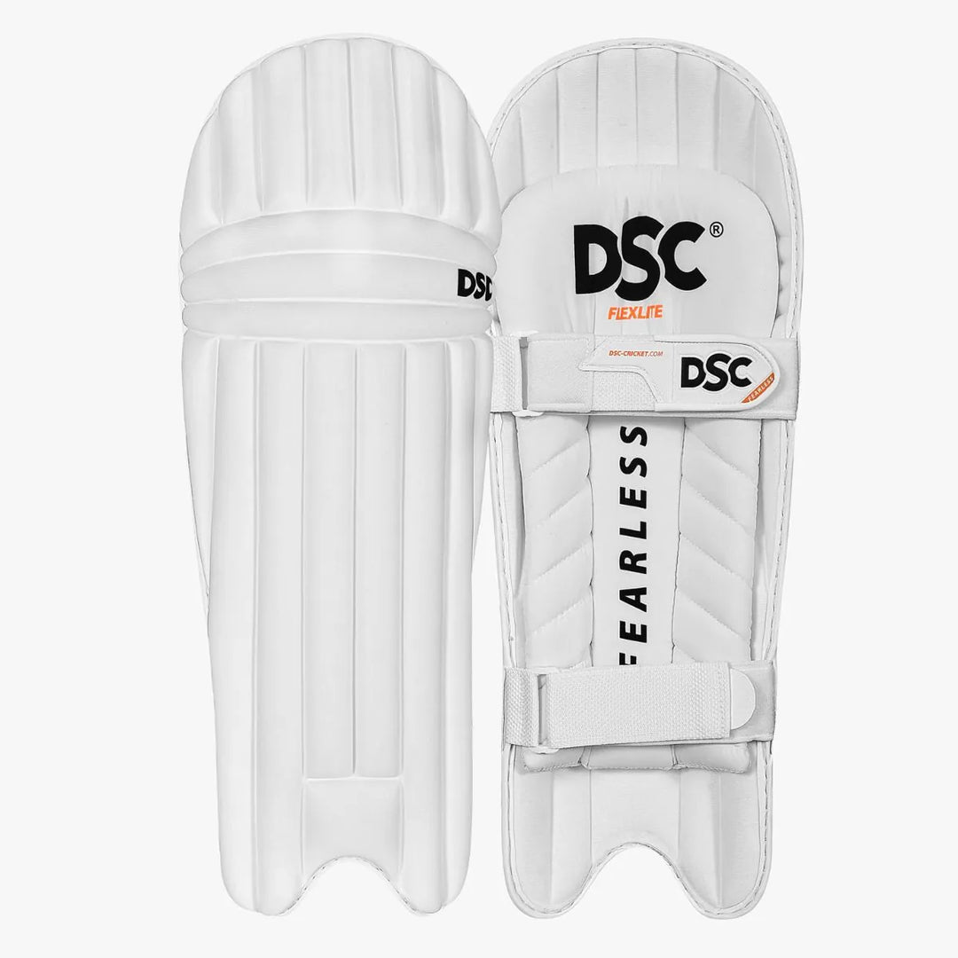 DSC Flex lite Cricket Batting Leg Guard Pads White @ Composite View