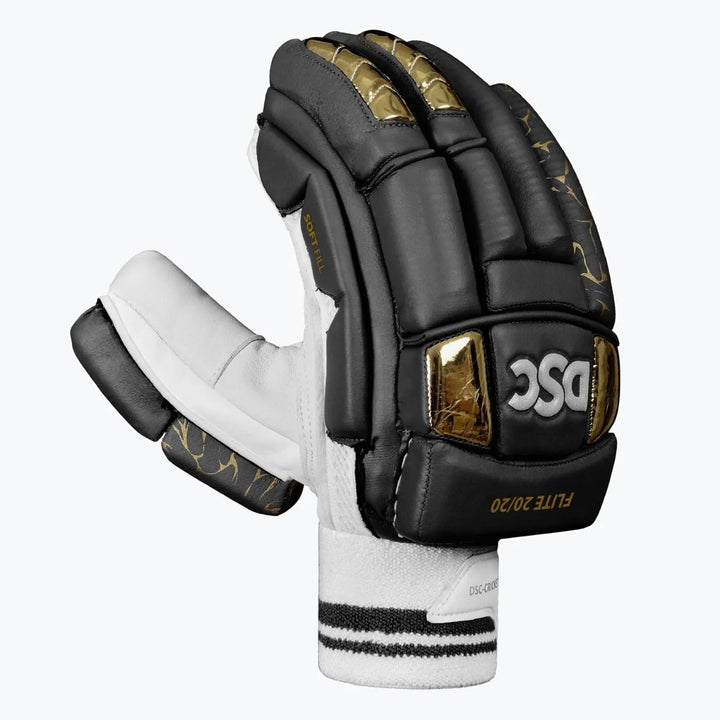 DSC Flite 20/20 Black Cricket Batting Gloves Size @ Right Back View