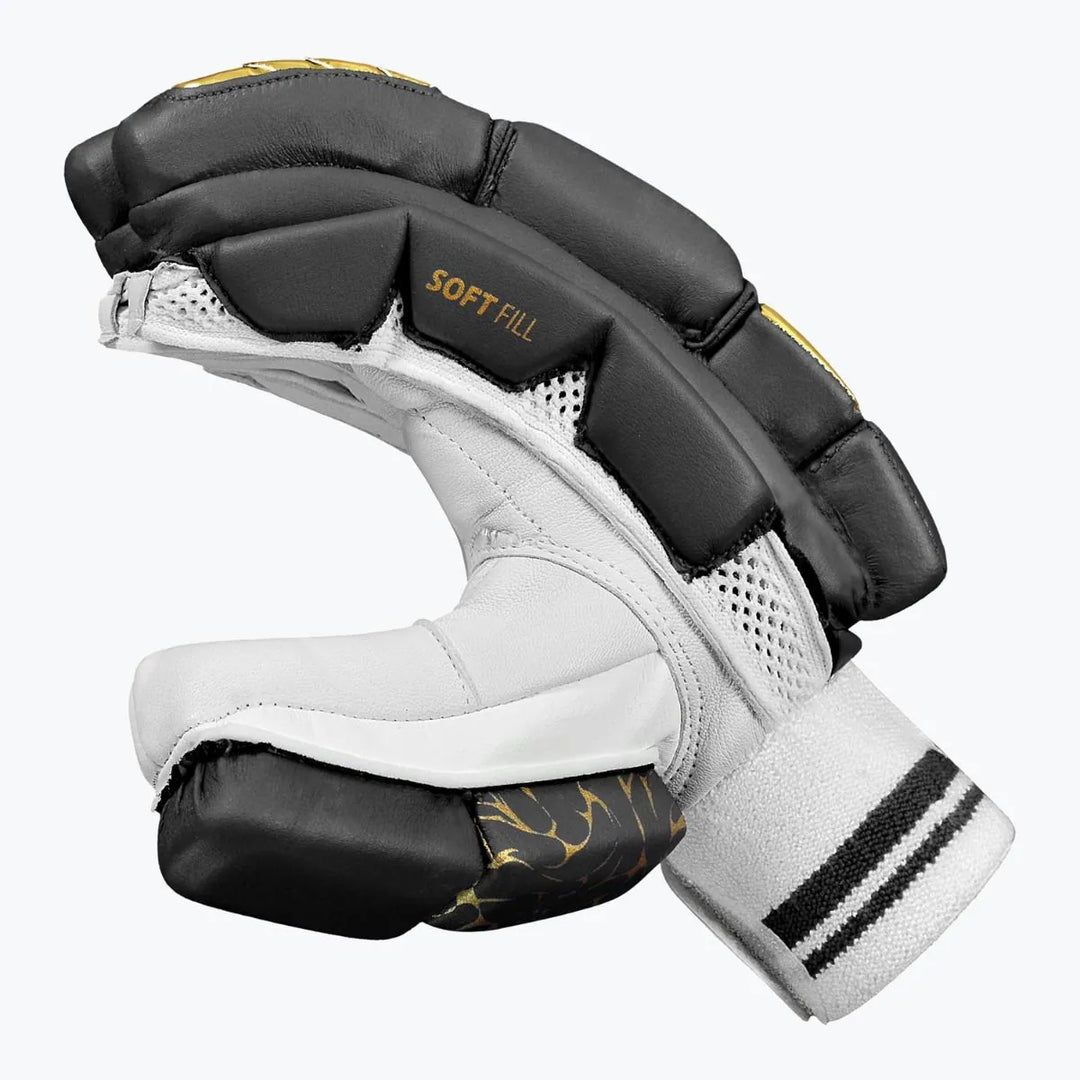 DSC Flite 20/20 Black Cricket Batting Gloves Size @ Side Back View 2