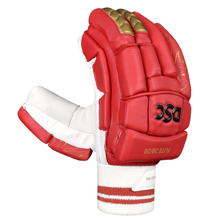 DSC Flite 20/20 Red Cricket Batting Gloves Size @ Right Back View