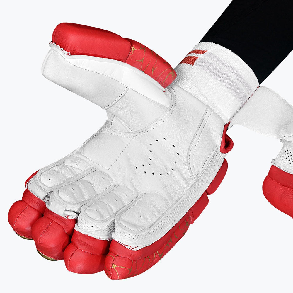 DSC Flite 20/20 Red Cricket Batting Gloves Size @ Right Front View