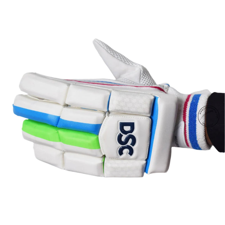 DSC Intense Shoc New Cricket Batting Gloves Mens Size @ Left Back View