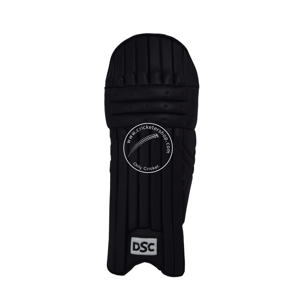 DSC Intense Speed Black Cricket Batting Leg Guard Pads @Front View