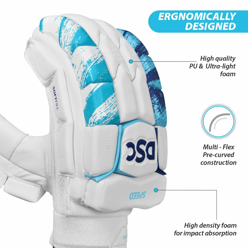 DSC Intense Speed Cricket Batting Gloves Youth Size @ Right Back View 