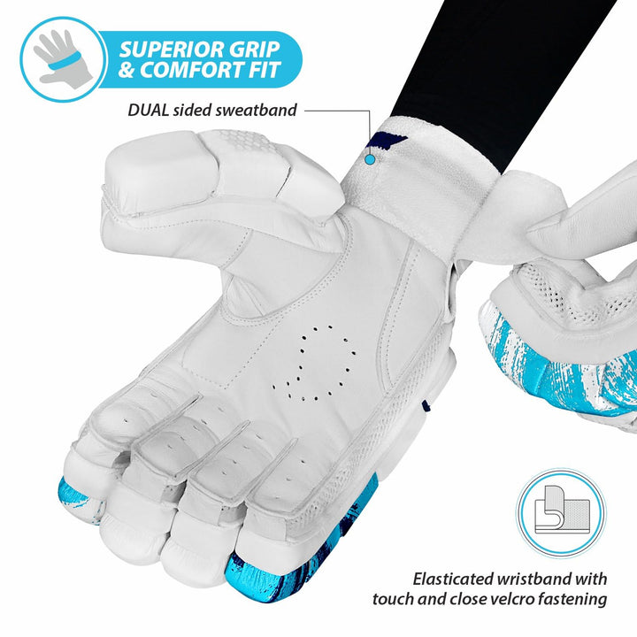 DSC Intense Speed Cricket Batting Gloves Youth Size @ Side View 3
