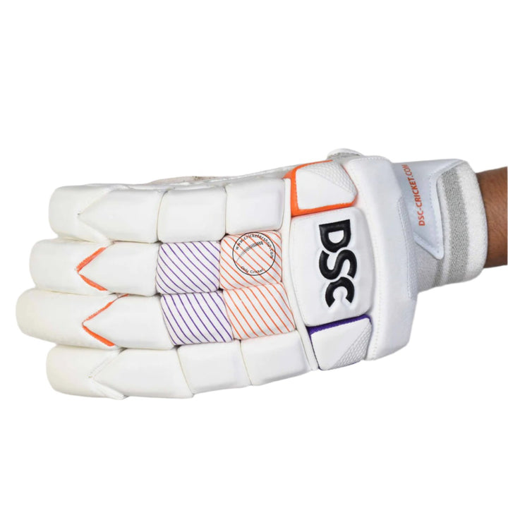 DSC Krunch 100 Cricket Batting Gloves Mens Size @ Right Back View