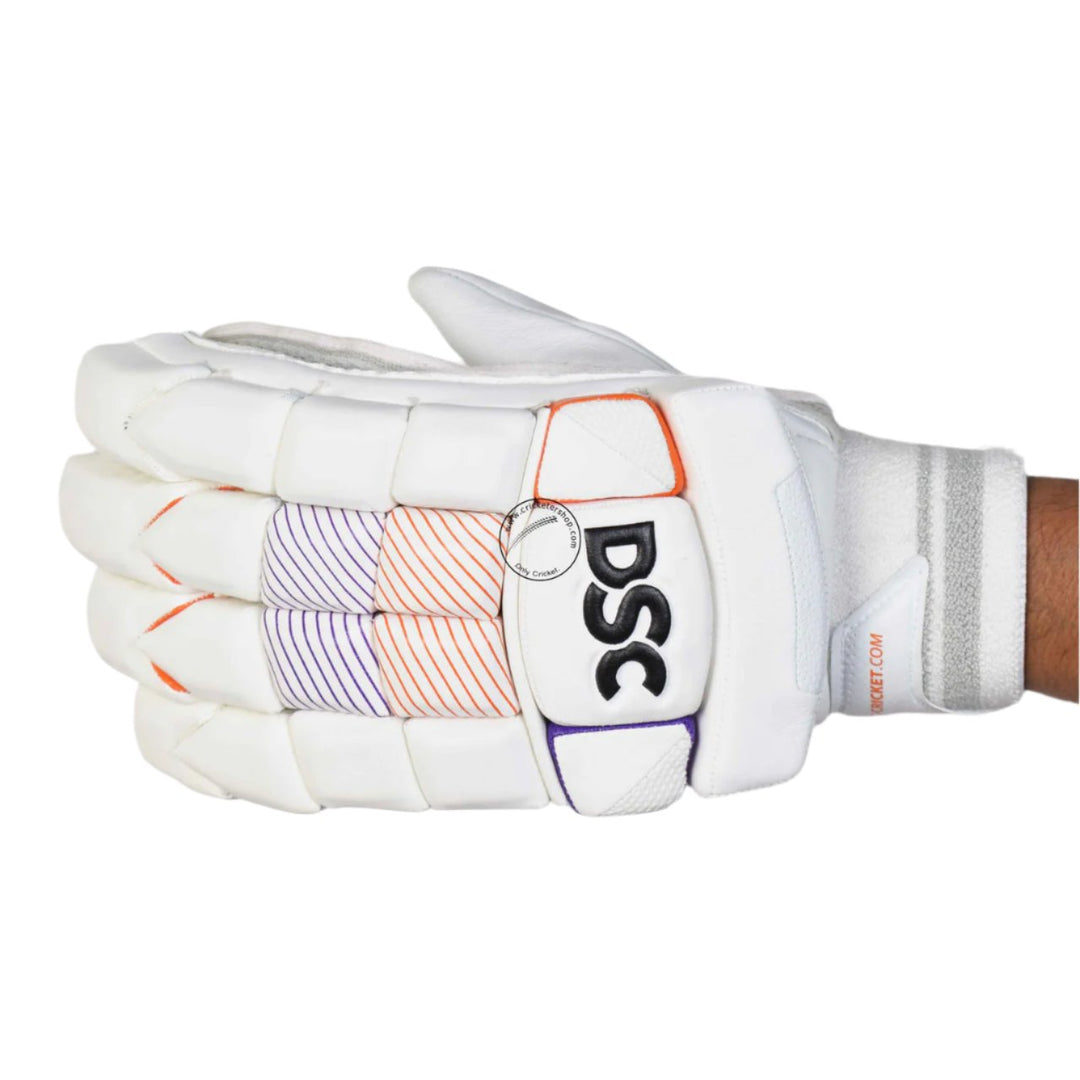 DSC Krunch 100 Cricket Batting Gloves Mens Size @ Left Back View