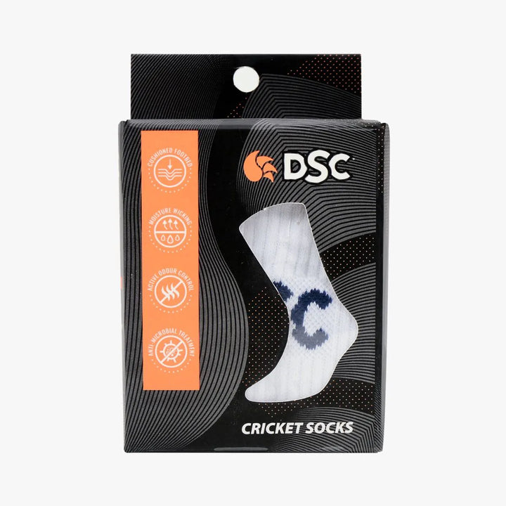 DSC Passion White Cricket Socks @ Side View 3