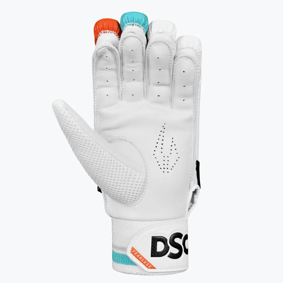 DSC Rage Orange Sky 2 Cricket Batting Gloves @ Left Front View