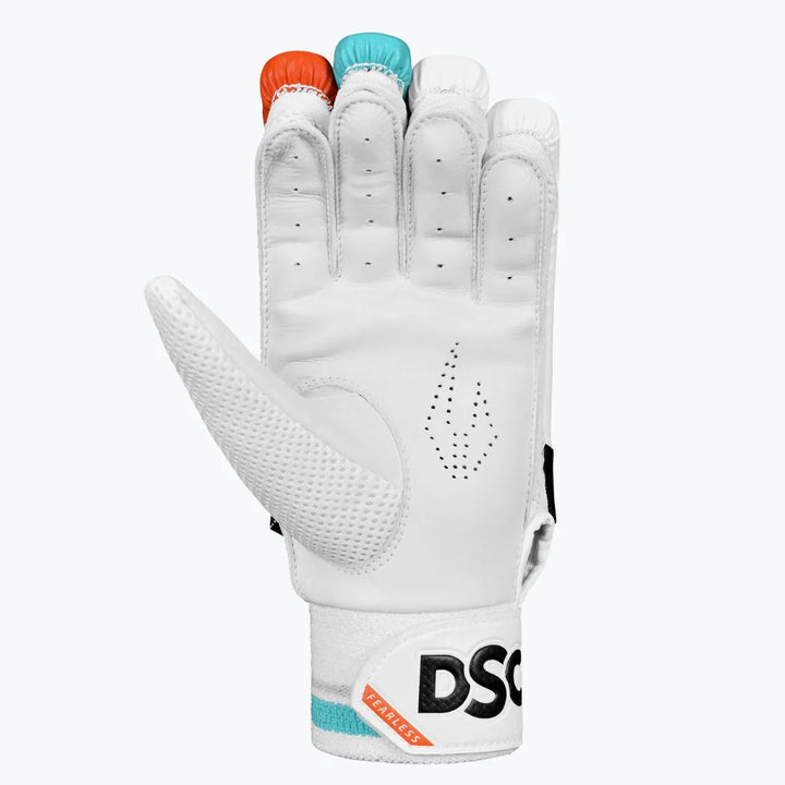 DSC Rage Orange Sky 2 Cricket Batting Gloves @ Left Front View