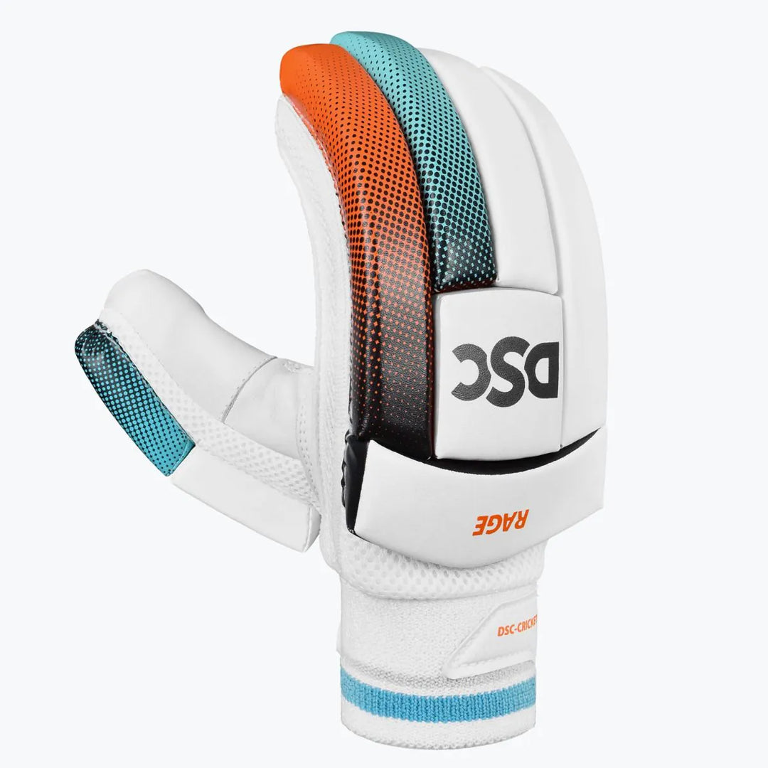 DSC Rage Orange Sky 2 Cricket Batting Gloves @ Right Back View