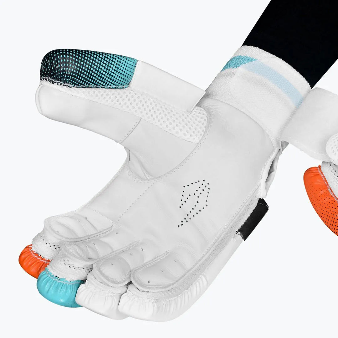 DSC Rage Orange Sky 2 Cricket Batting Gloves @ Right Front View