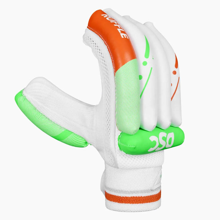 DSC Ruffle Green Cricket Batting Gloves Size @ Side View 2