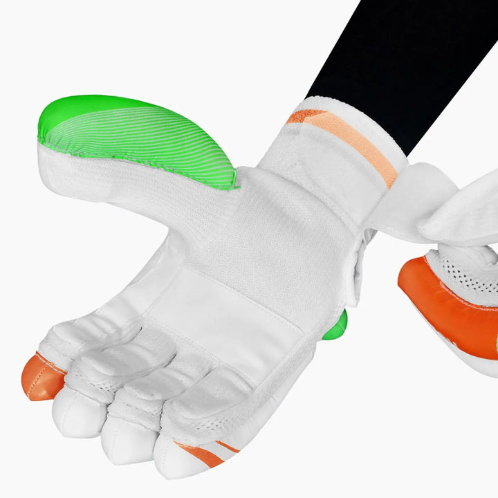 DSC Ruffle Green Cricket Batting Gloves Size @ Side View 3