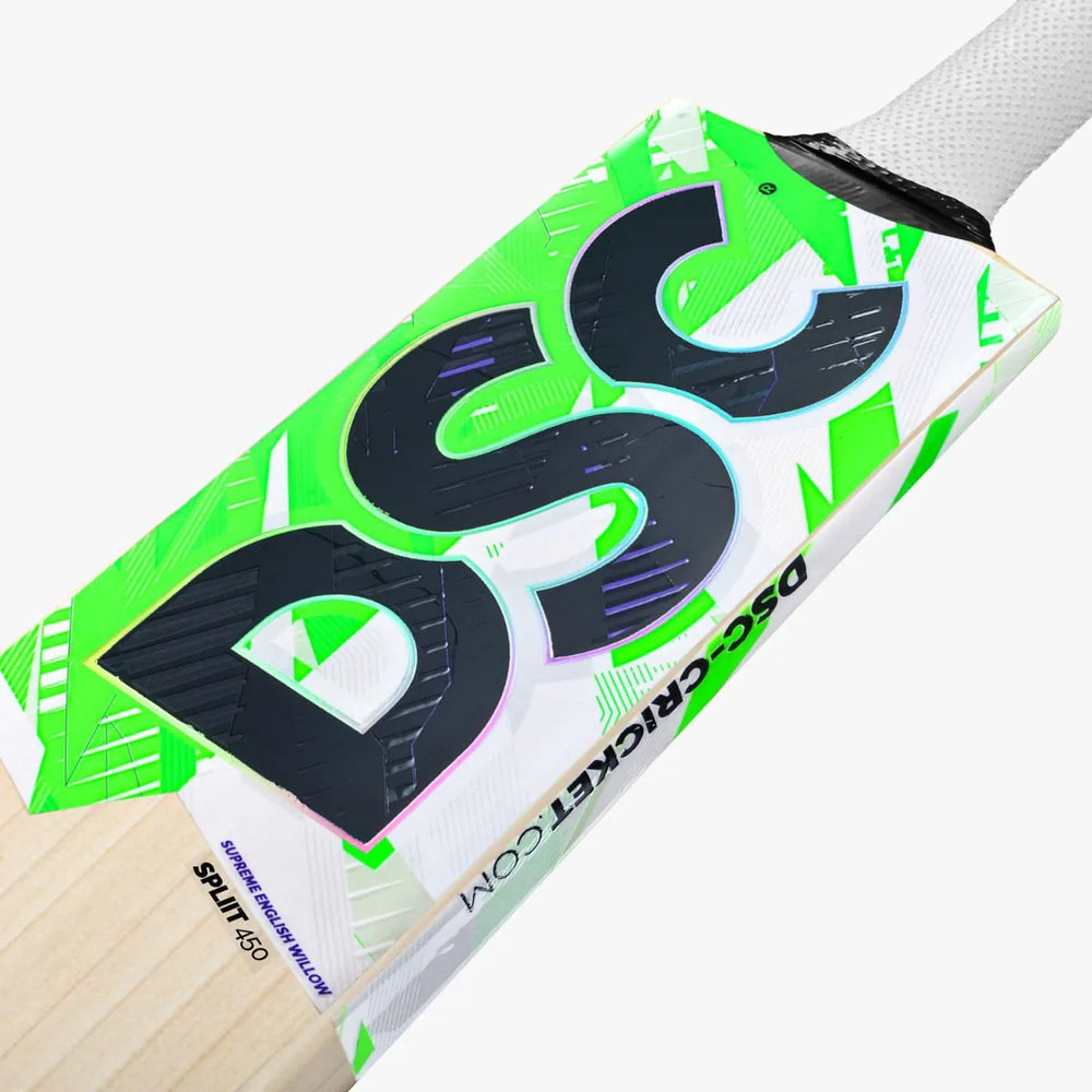 DSC Split 450 English Willow Cricket Bat Size SH @ Face View