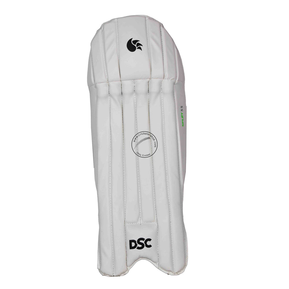 DSC Split 55 Wicket Keeping Leg Guard Pads Mens Size @ Front View