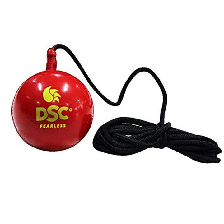 DSC Synthetic Cricket Hanging Ball Red @ Side View 2
