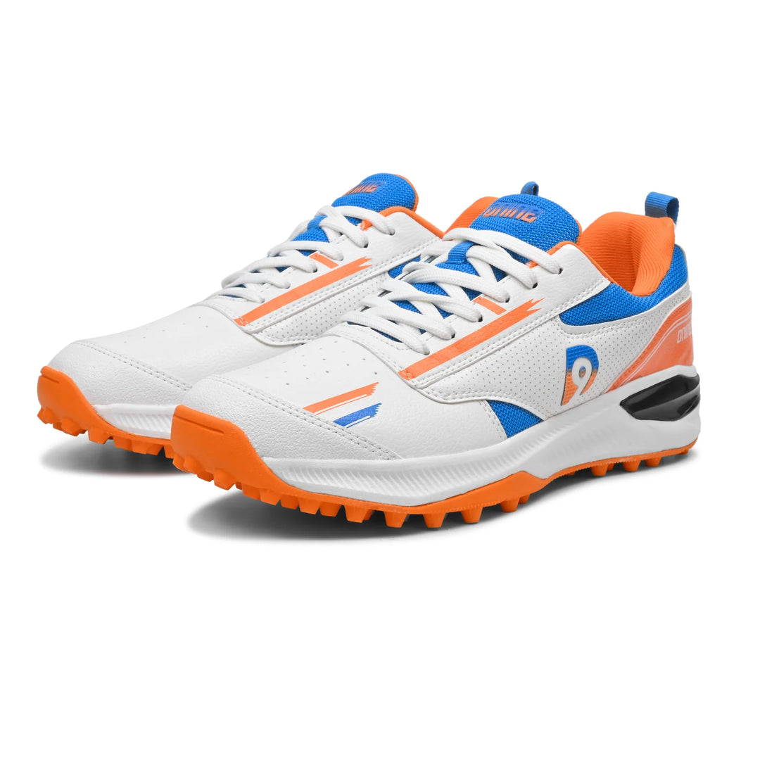 Dnine Blaster 1 Rubber Stud White Orange Diva Blue Cricket Shoes @ Composite View