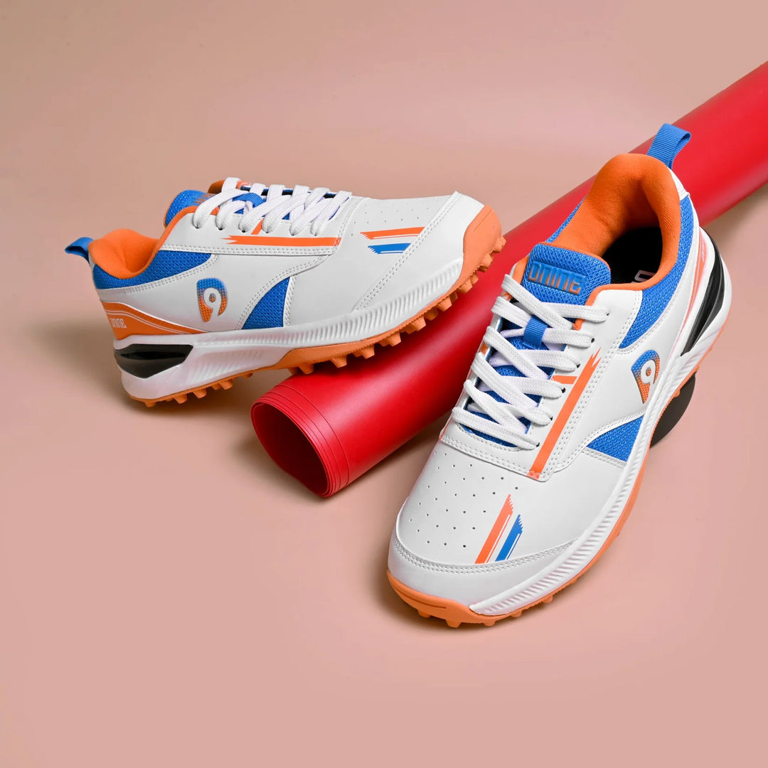 Dnine Blaster 1 Rubber Stud White Orange Diva Blue Cricket Shoes @ Inside View 2