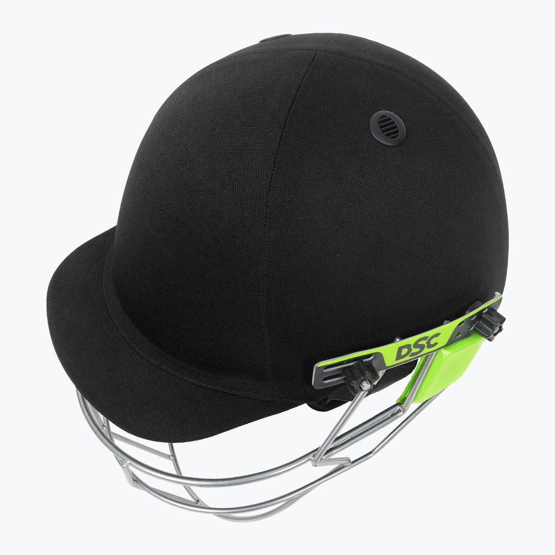 Dsc Edge Pro Black Cricket Helmet @ Front View 2