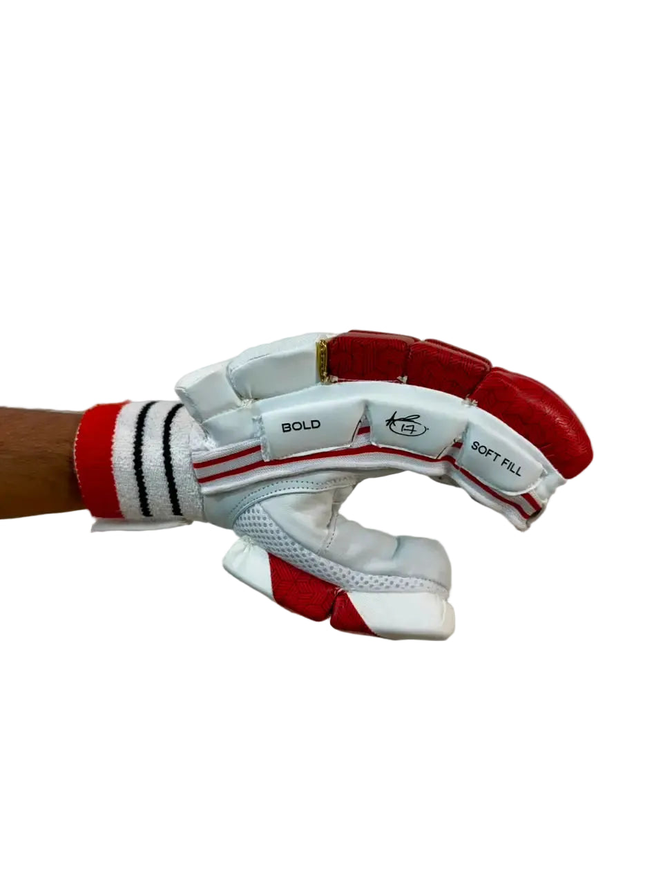 EM 360 Bold Cricket Batting Gloves Mens Size @ Side View