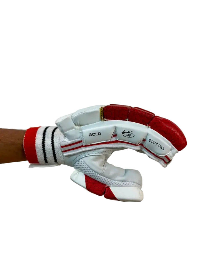 EM 360 Bold Cricket Batting Gloves Mens Size @ Side View