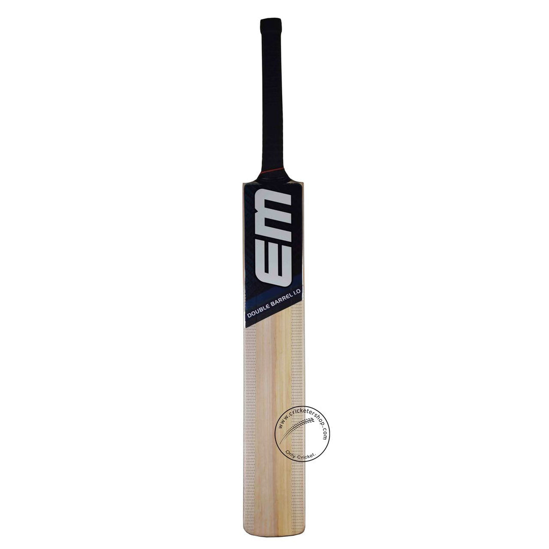 EM Double Barrel 1.0 Tennis Kashmir Willow Cricket Bat Size SH @ Front View