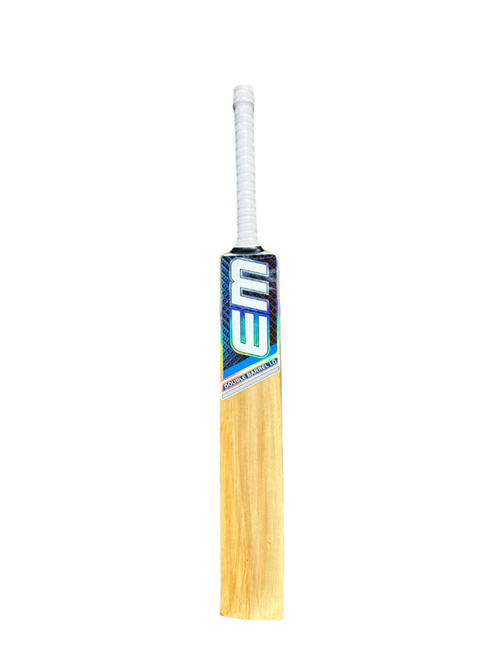 EM Double Barrel 1.0 Tennis Kashmir Willow Cricket Bat Size SH@front view 5
