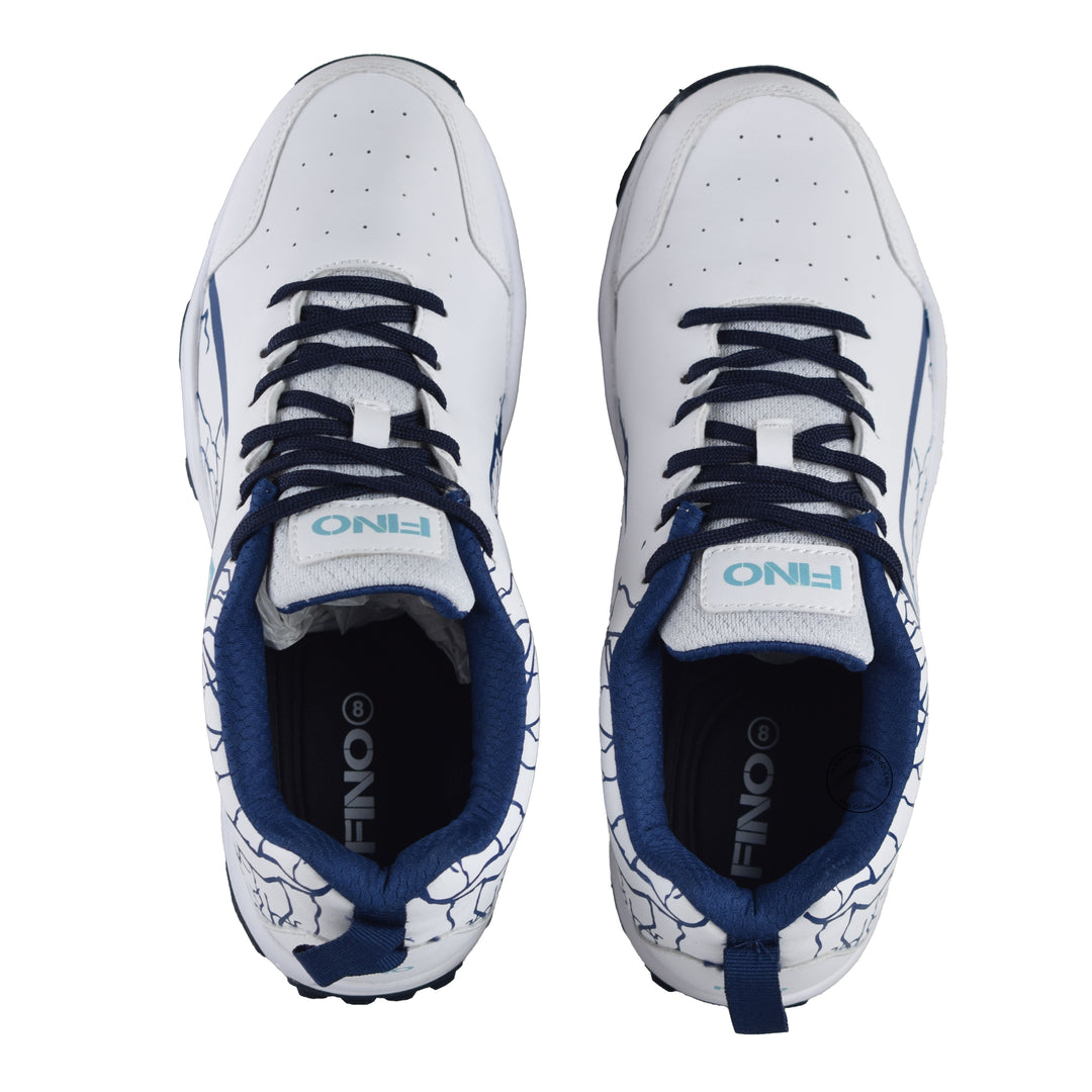 Fino C-12 White/Navy Cricket Rubber Shoes