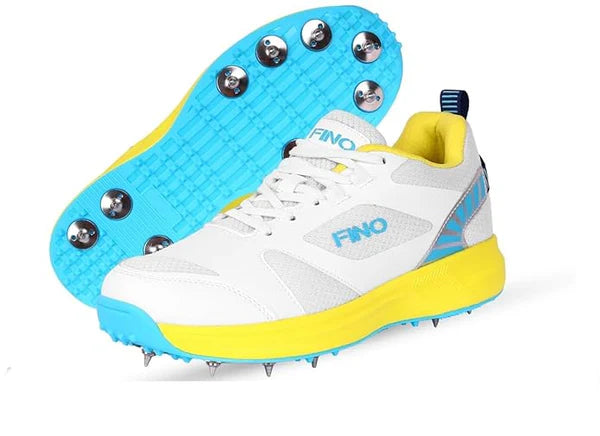 Fino Cricket Spike Shoes Yellow White @ Composite View
