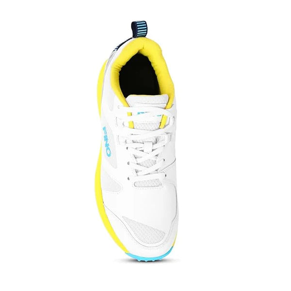 Fino Cricket Spike Shoes Yellow White @ Top View