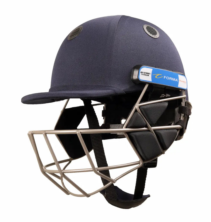 Forma Air Cross Pro Maxx Titanium Cricket Helmet @ Front Side View