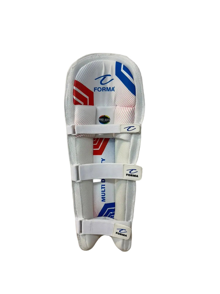 Forma Pro Axis White Batting Leg Guard Pads Mens @ Back View