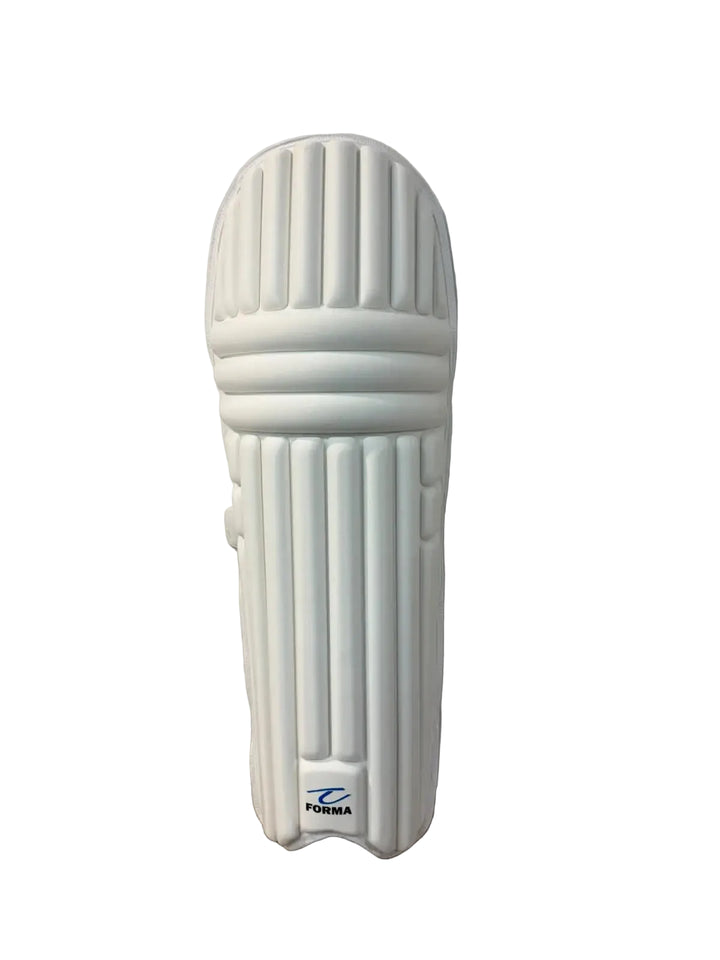 Forma Pro Axis White Batting Leg Guard Pads Mens @ Front View