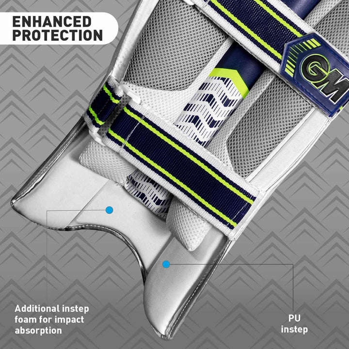 GM Prima 909 Cricket Batting Leg Guards Pads Mens Size @ Back View