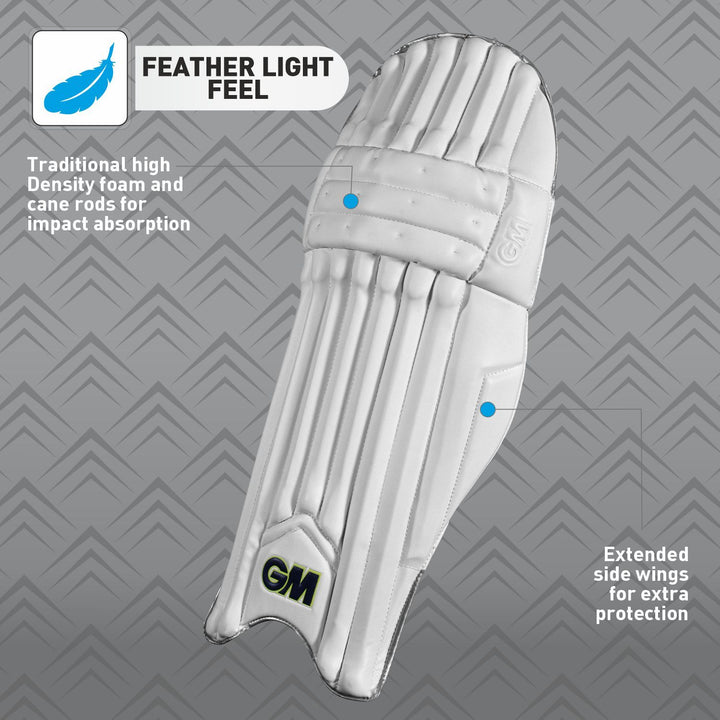 GM Prima 909 Cricket Batting Leg Guards Pads Mens Size @ Front View