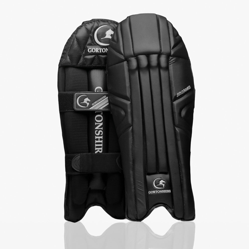 Gortonshire Armour Black Coloured Wicket Keeping Leg Guard Mens Size @ Composite View