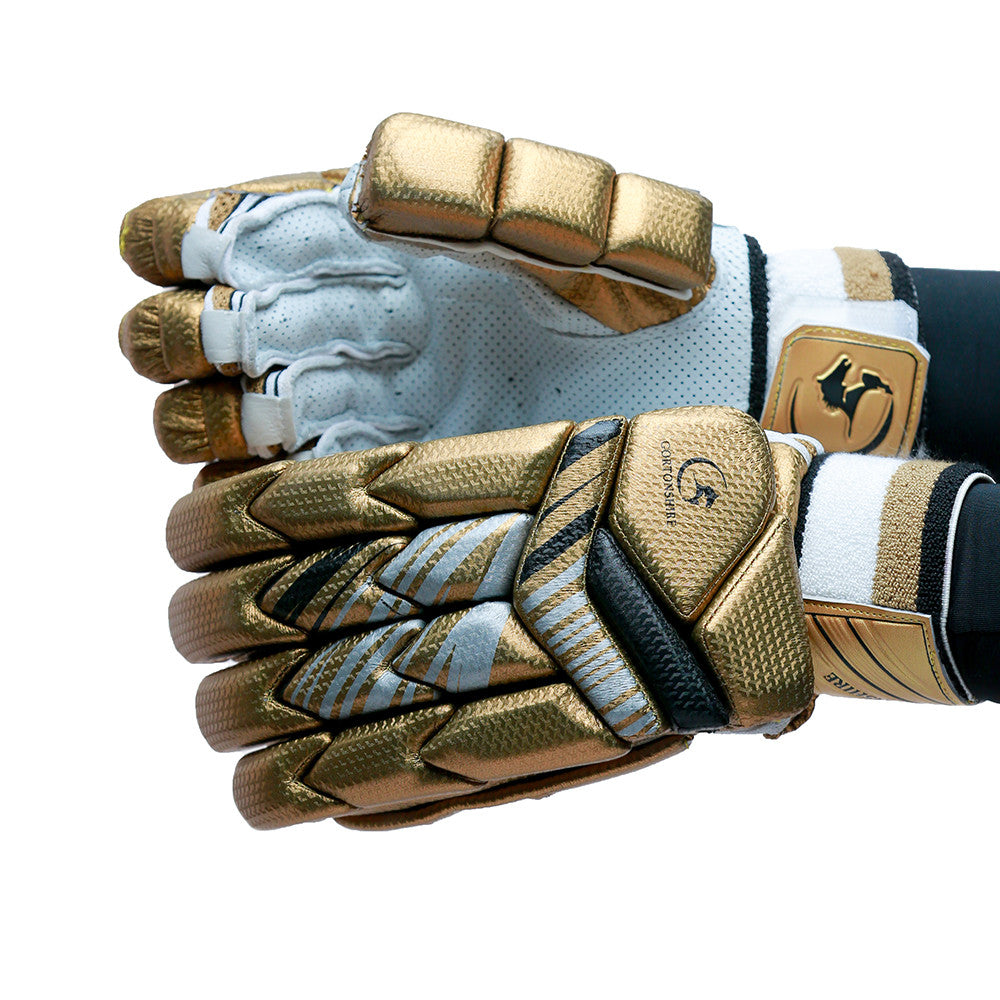 Gortonshire Armour Gold Cricket Batting Gloves Mens Size @ Composite View