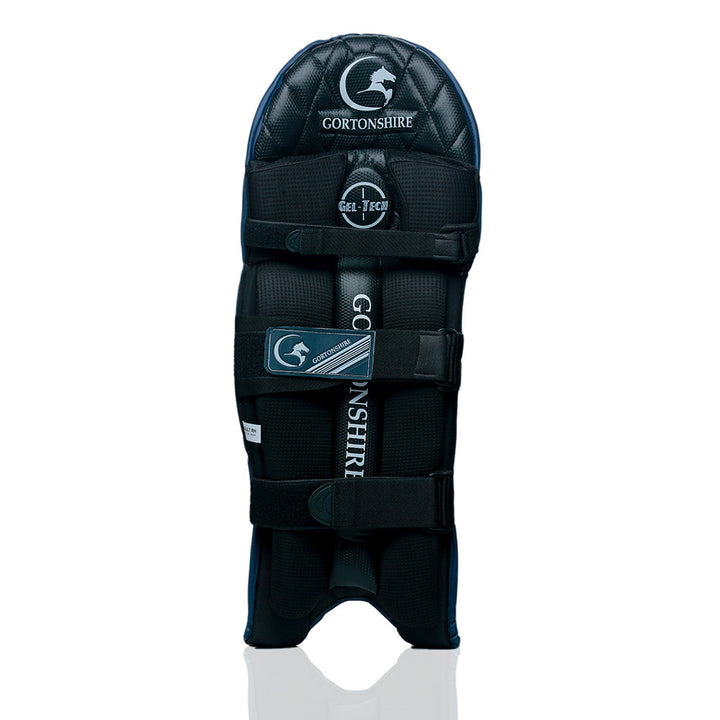 Gortonshire Armour Navy Blue Colored Cricket Batting Leg Guard Pads Mens Size @ Back View