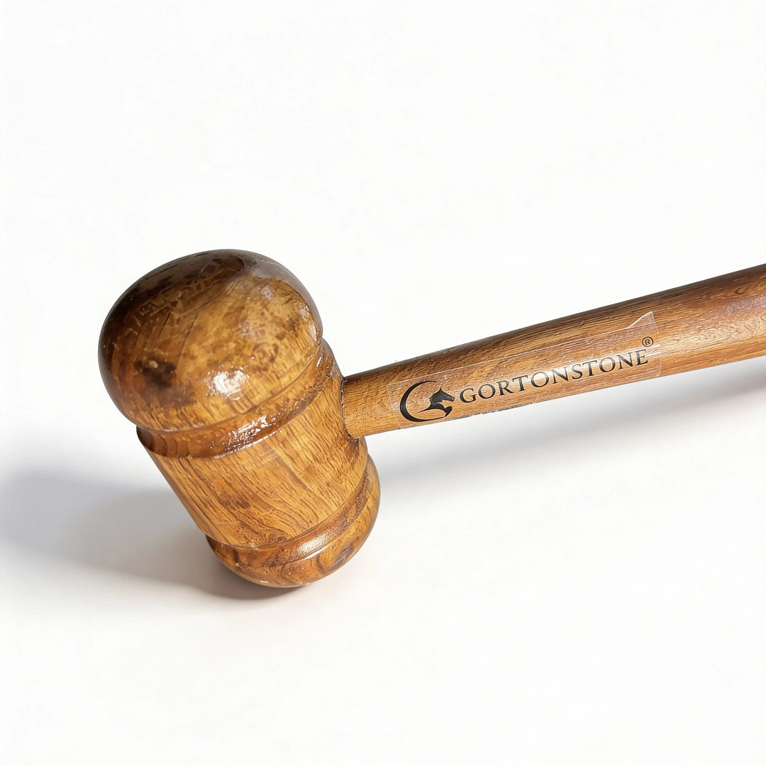 Gortonshire Bat Knocking Cricket Wooden Mallet @ Face View