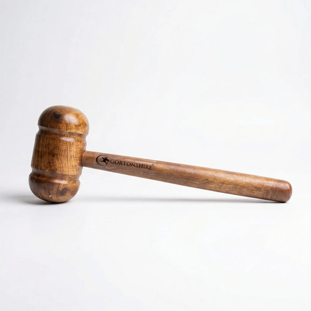 Gortonshire Bat Knocking Cricket Wooden Mallet @ Side View 2