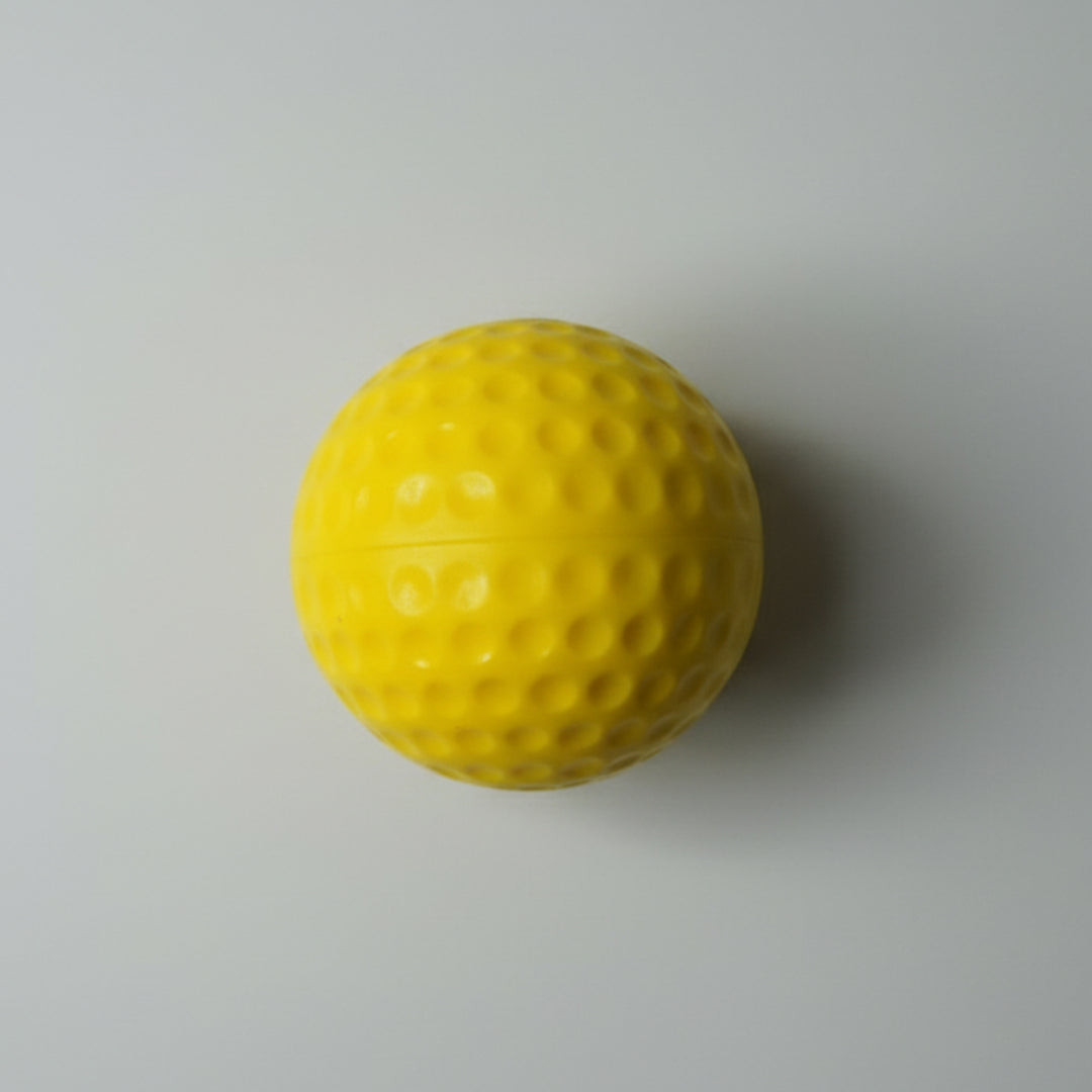 Gortonshire Big Dot Machine Cricket Ball Yellow@front view2