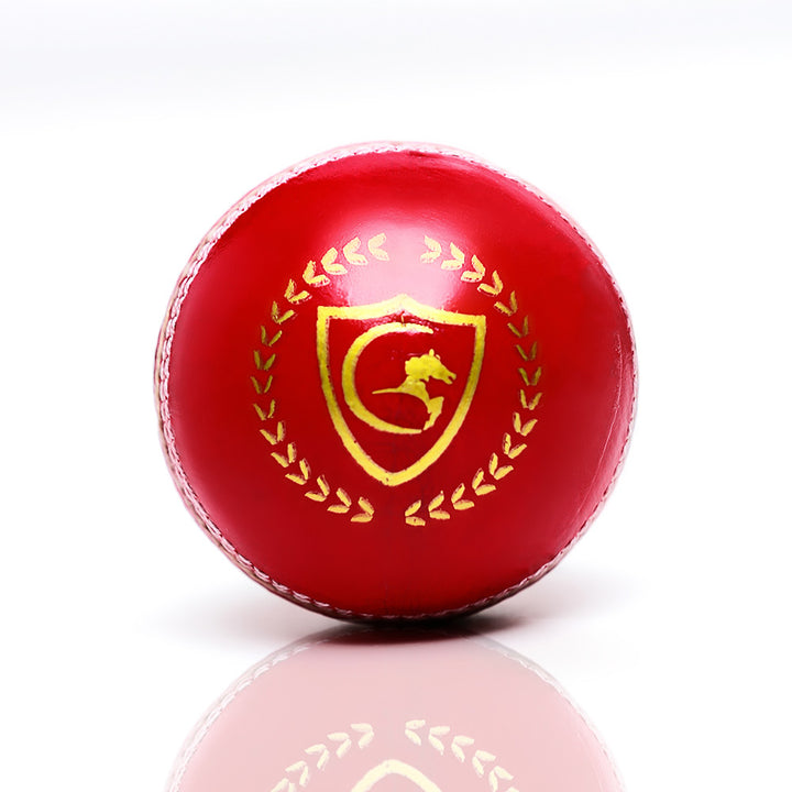 Gortonshire Club Cricket Ball Red @ Side View