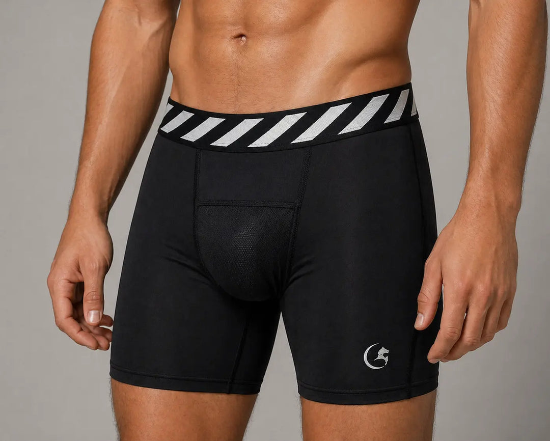 Gortonshire Compression Cricket Shorts Colour Black @ Front View