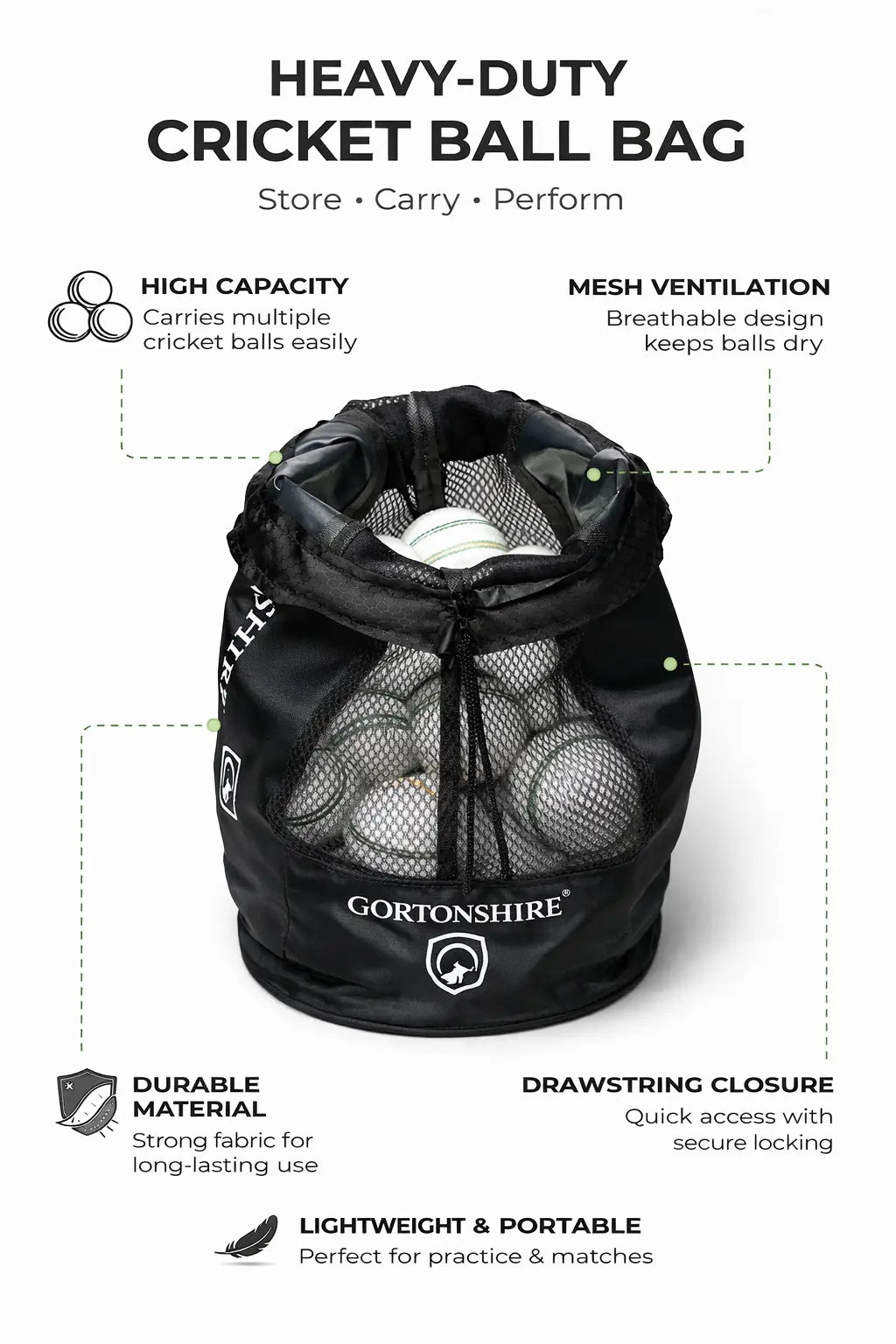Gortonshire Cricket Ball Bag @ Cricketershop 4