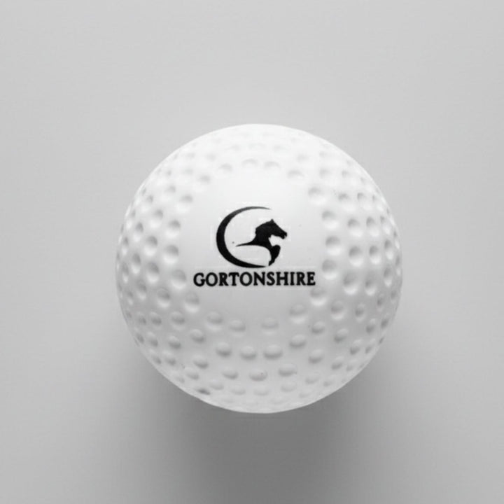 Gortonshire Cricket Dimple Ball White@front view
